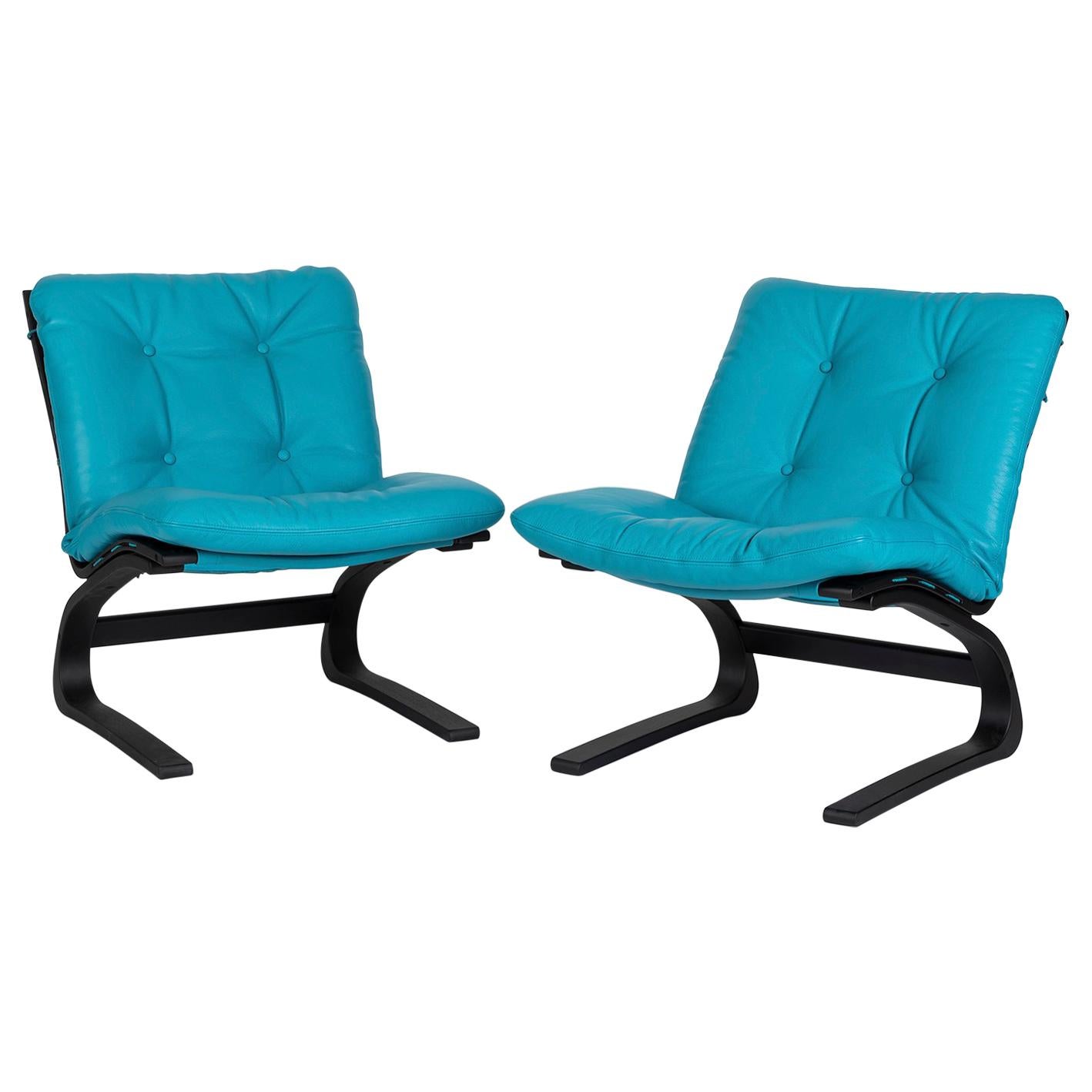 Pair of Kengu Siesta Chairs, Elsa and Nordahl Solheim for Rybo Rykken, Norway For Sale