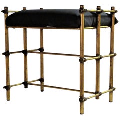 Retro Italian Gilt Metal Bench Seat