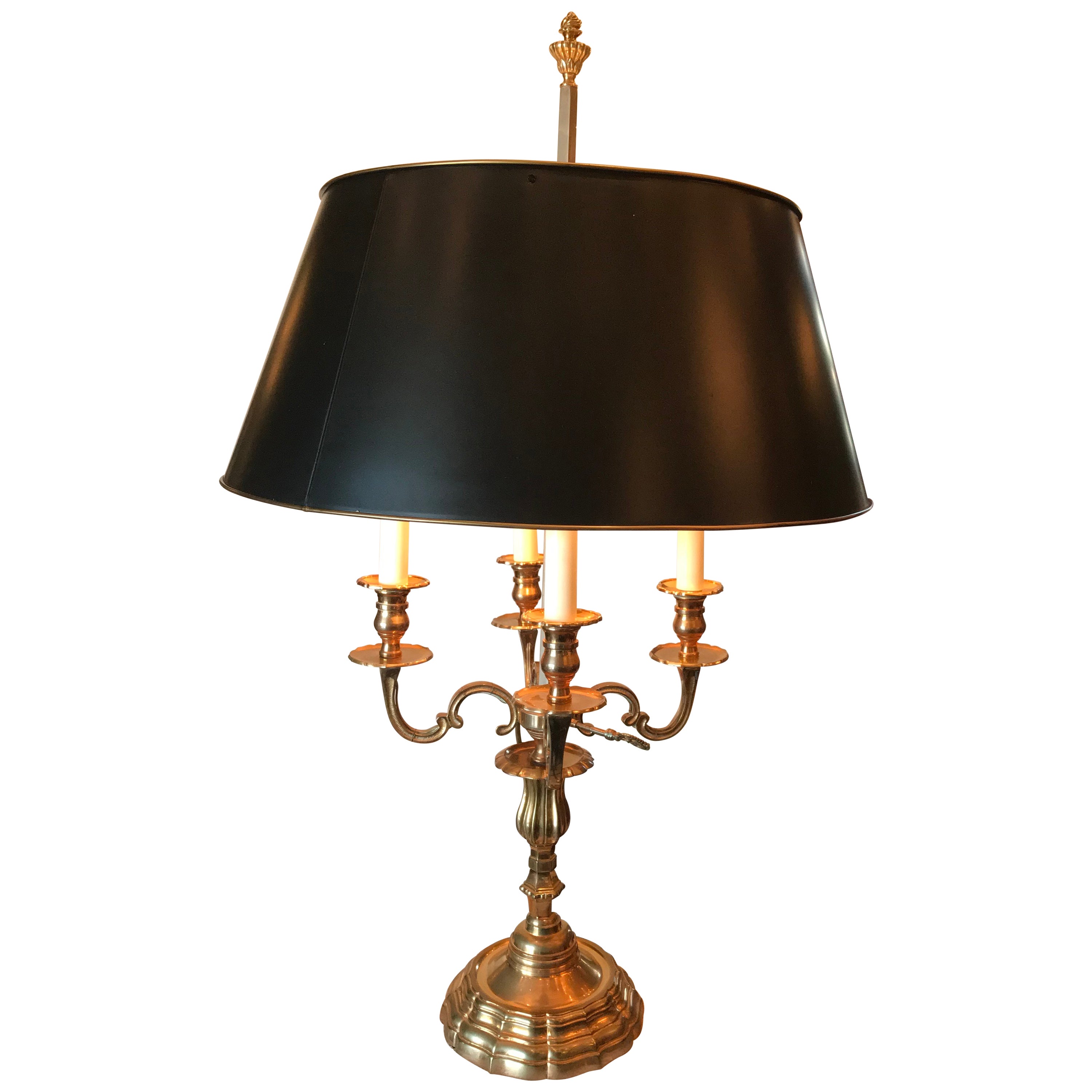 Bouillotte Lamp Candle holder Gilded Bronze side Table Lamp Antique