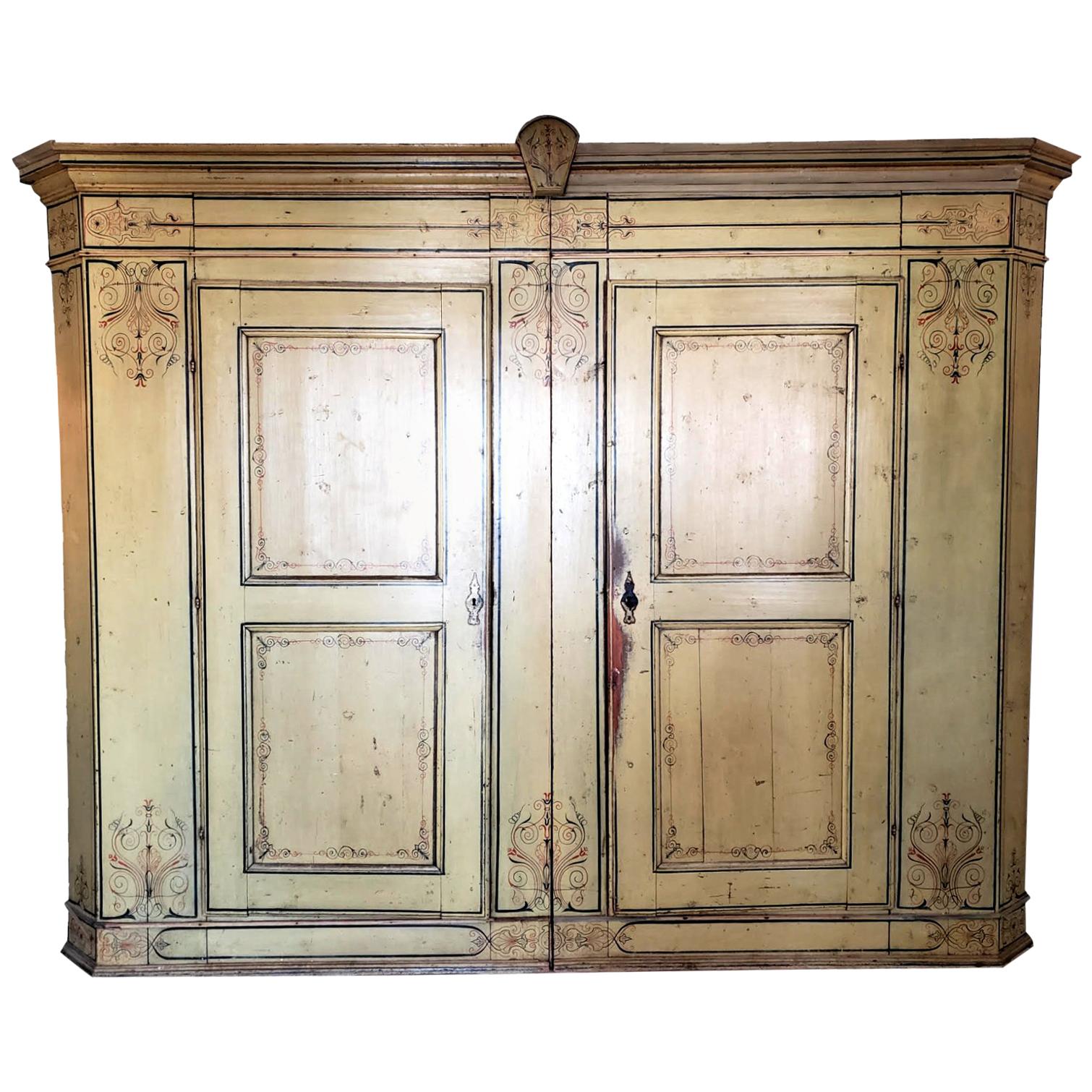 18th Century Hand Painted French Baker's Cupboard