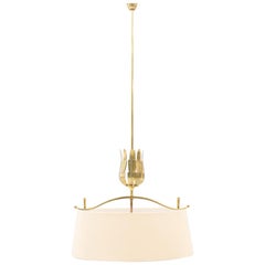 Elegant Brass Hanging Lamp by Vereinigten Werkstätten München, Germany, 1950s