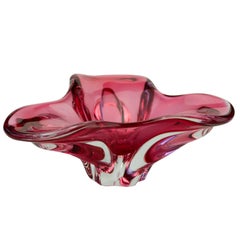 Czech Art Glass Bowl by Josef Hospodka, Chribska Glasswork, 1960