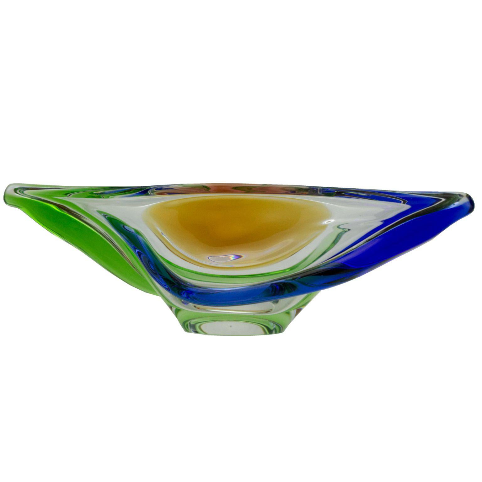Czech Art Glass Bowl by Frantisek Zemek for Mstisov Glassworks, 1960
