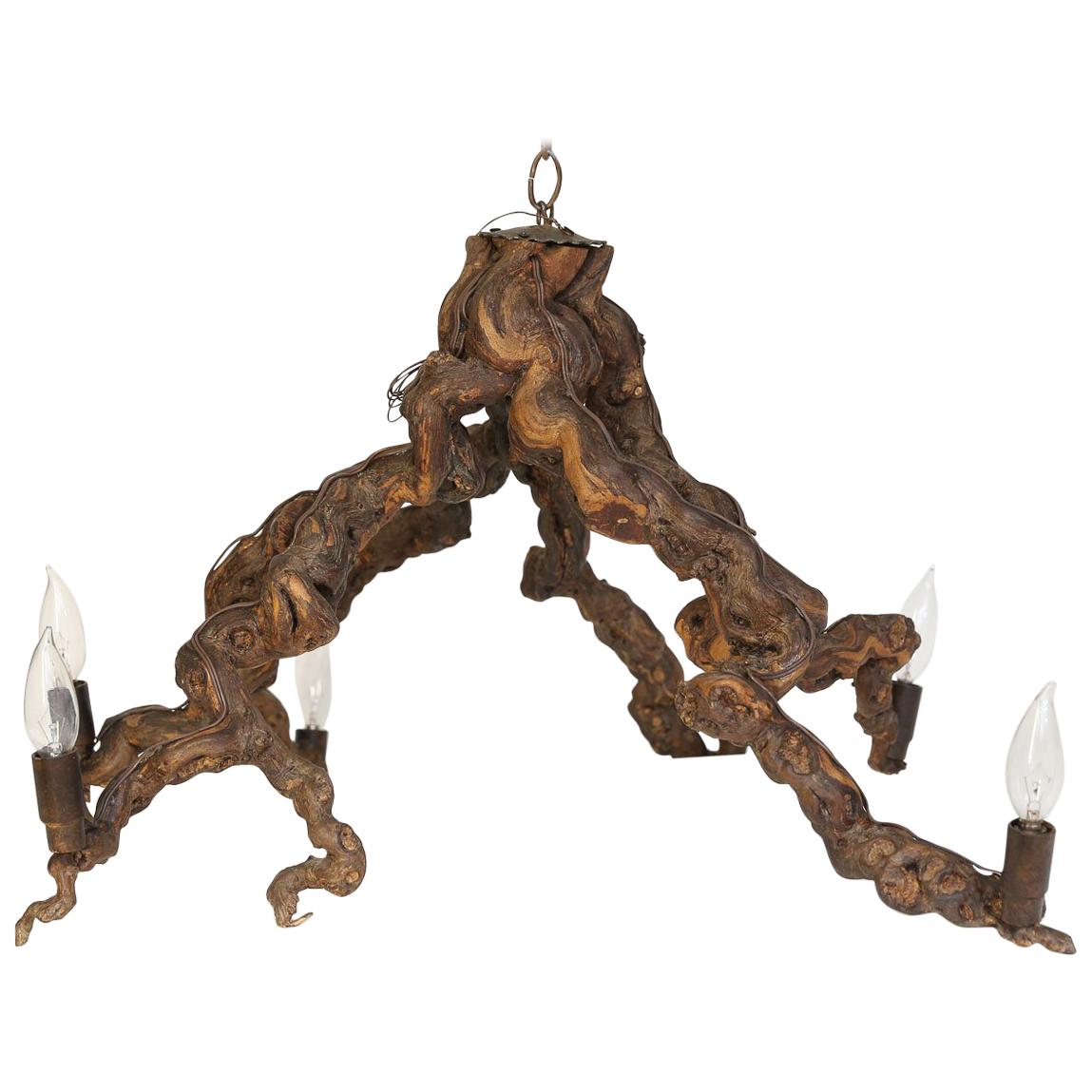 Antique French Grapevine Chandelier