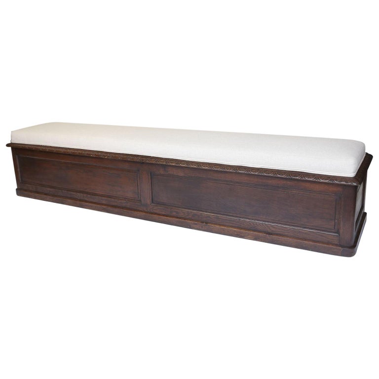 Antique Blanket Chest, Newly Upholstered Top or Seat at 1stDibs