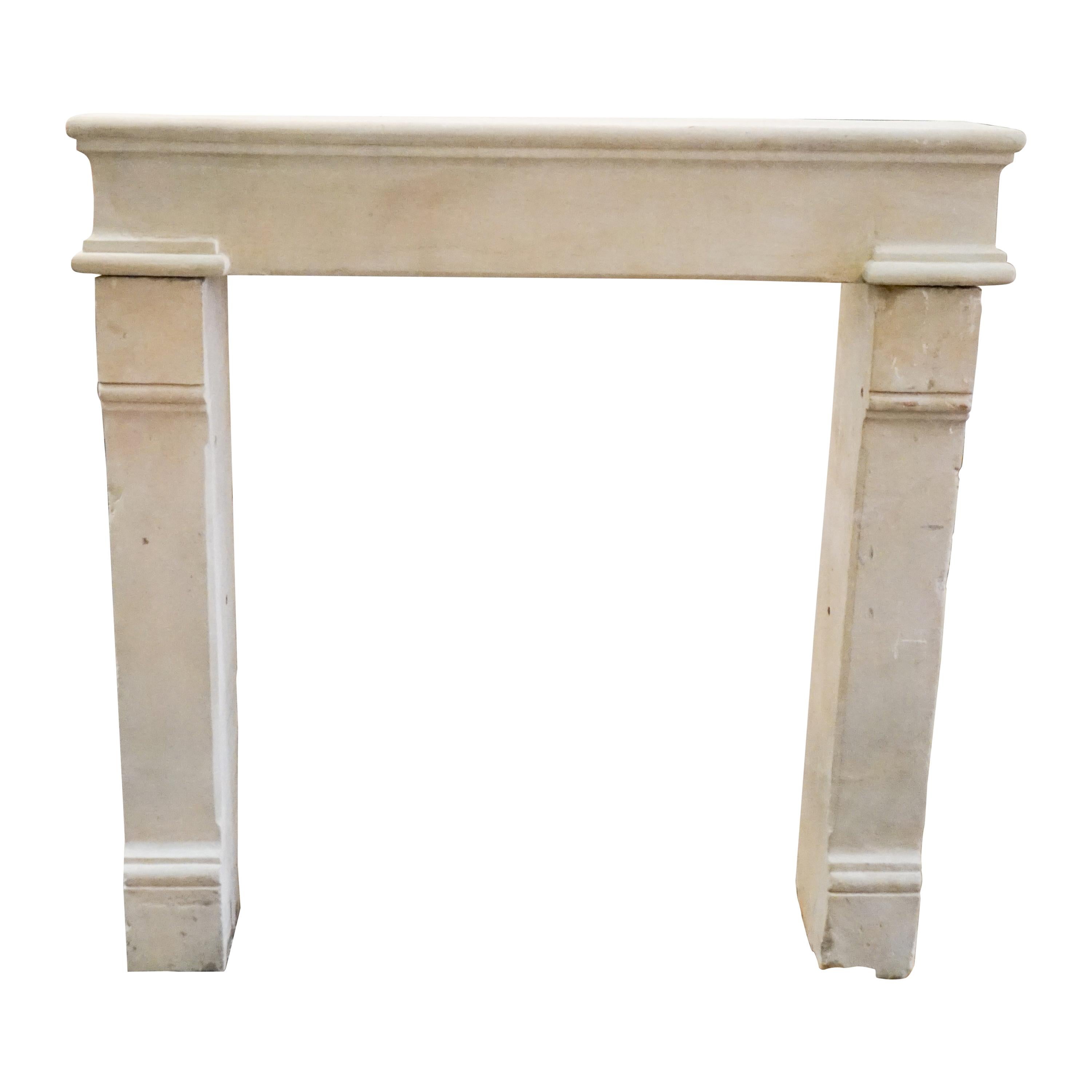 Louis XIV Limestone Fireplace