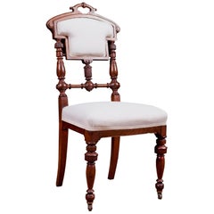 Set of Six American Eastlake Dining Chairs in Mahogany with Upholstery