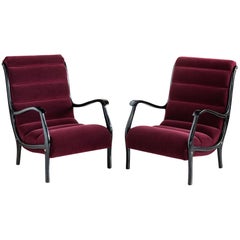 Pair of Ezio Longhi Bentwood Armchairs, Italy, circa 1960