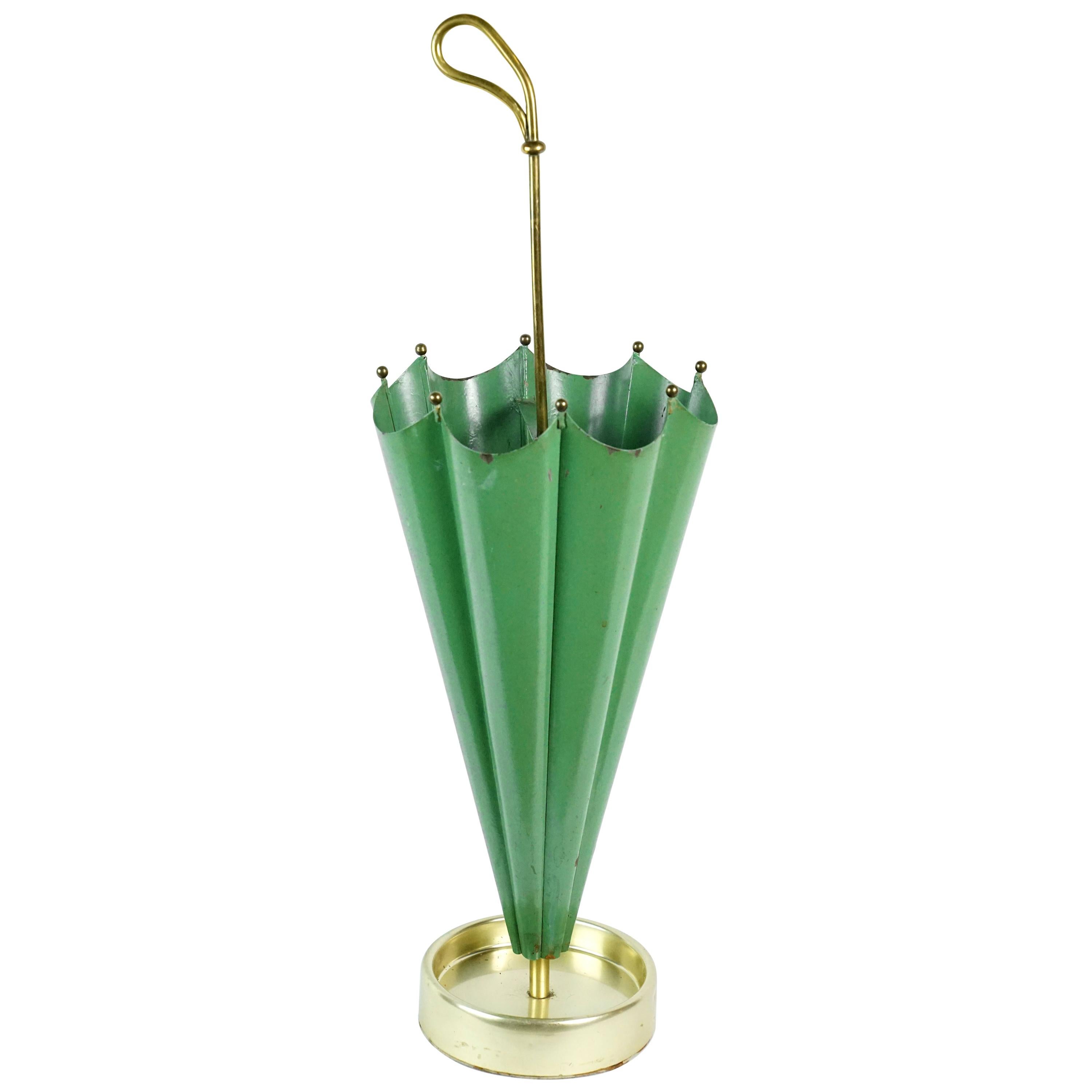 Green Vintage Umbrella Stand Italy, 1950s For Sale