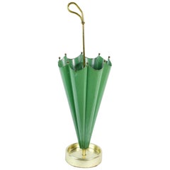 Green Vintage Umbrella Stand Italy, 1950s