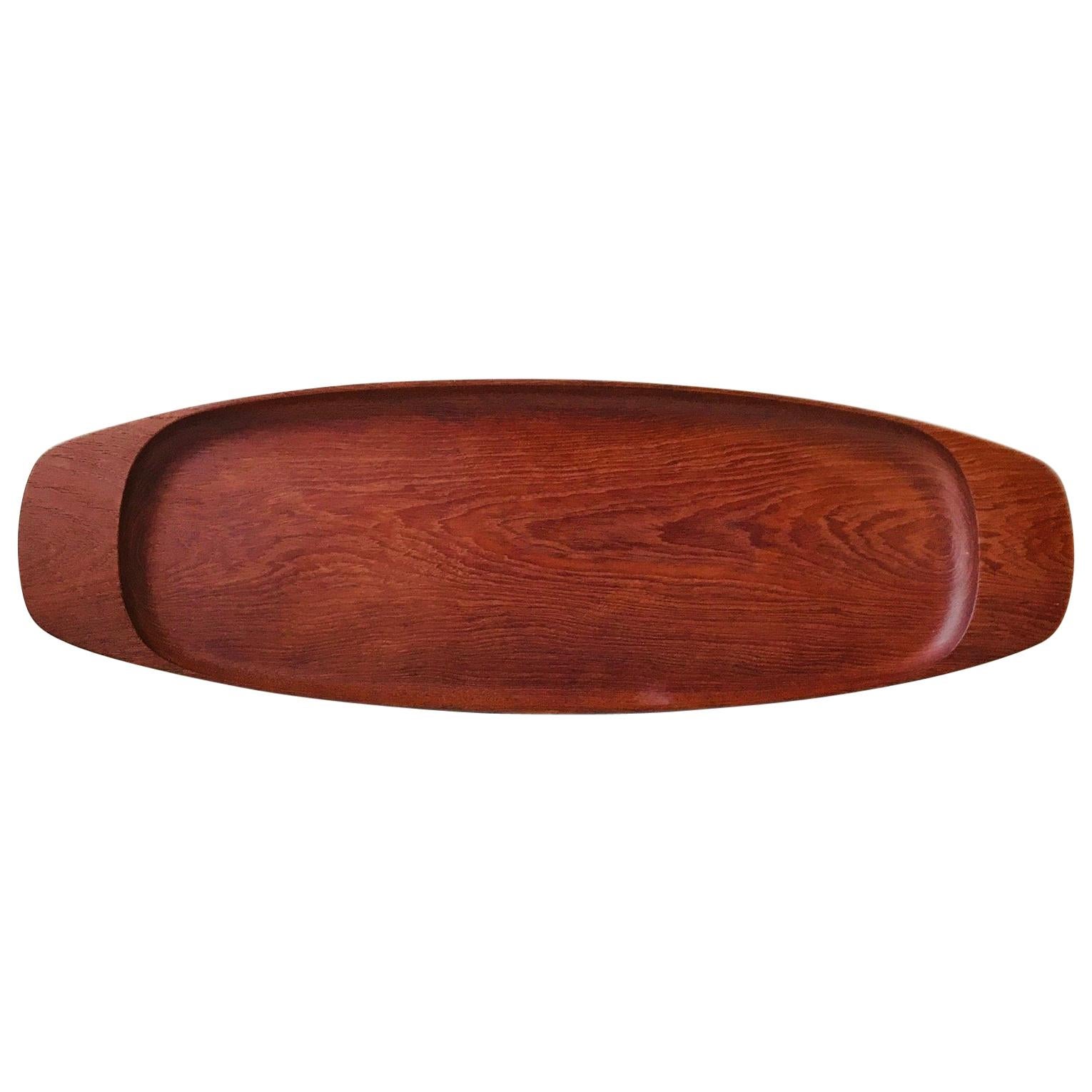 Large Midcentury Teak Tray from Wiggers, Denmark, 1960s