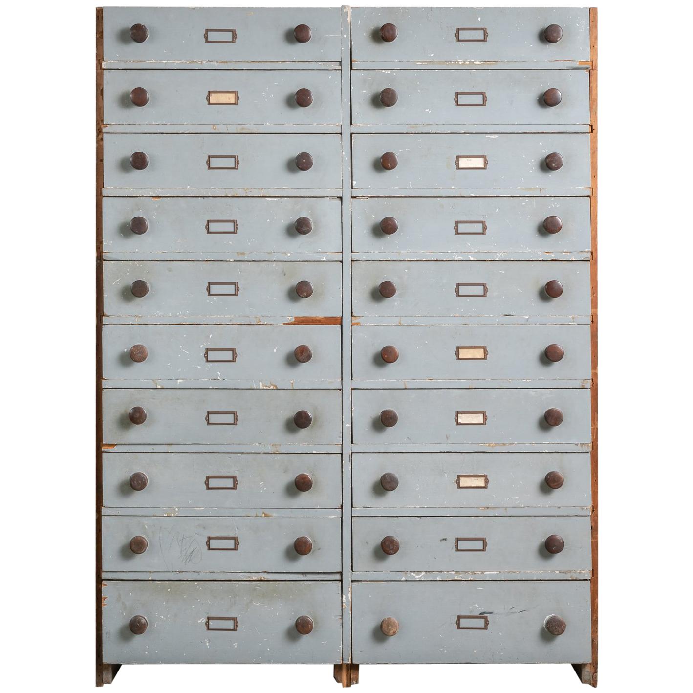 Built-In Archival Bank of Drawers, America, circa 19th Century