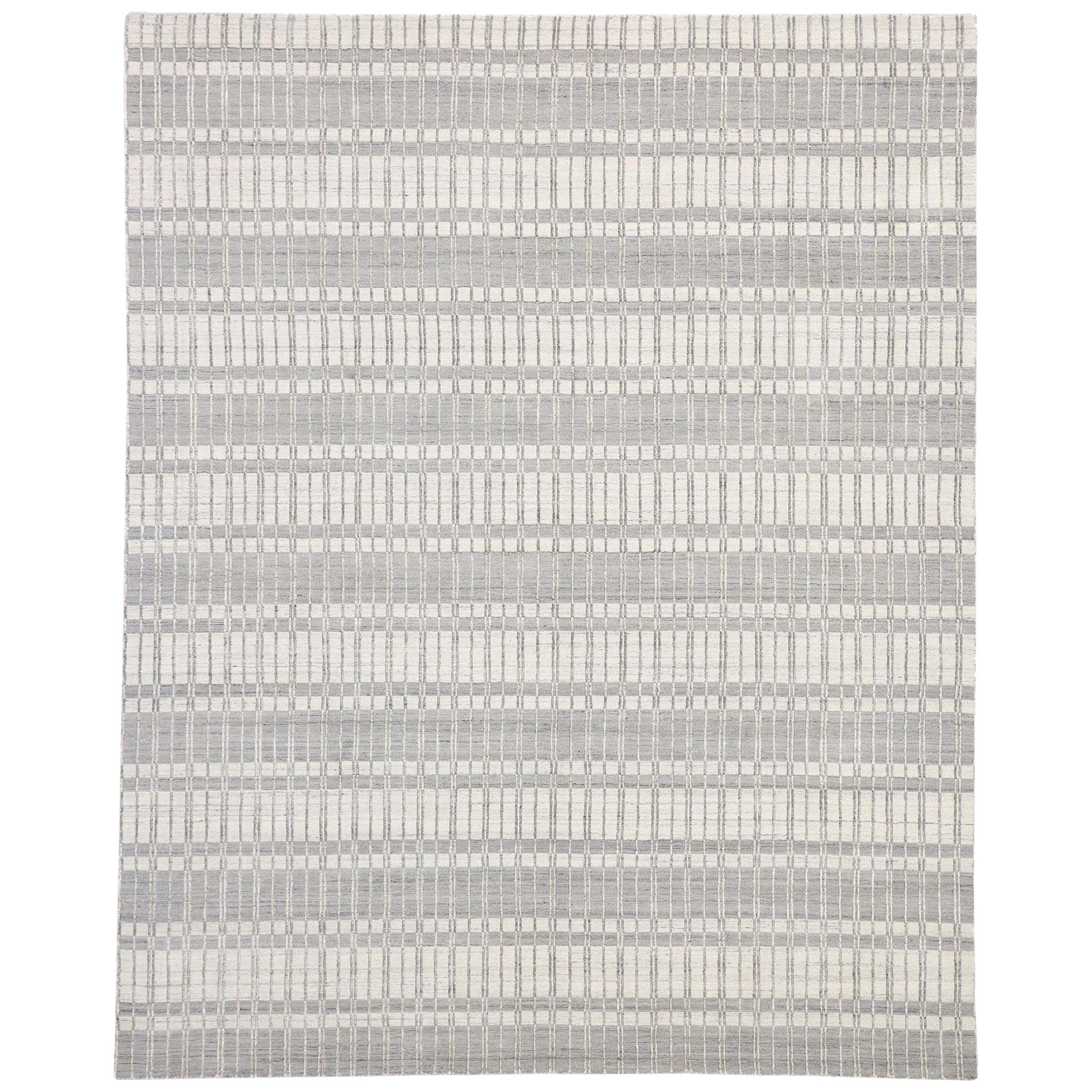 New Transitional Gray Area Rug with Scandinavian Modern Style and Danish Design
