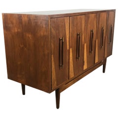 Modernist Walnut Cabinet or Server, Exotic Woods by American of Martinsville