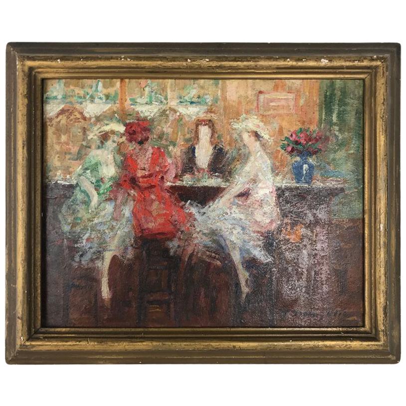 Pere Ysern Alie Painting Oil on Board Ladies in the Bar
