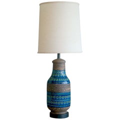 Aldo Londi Rimini Blu Grande lampe de table en céramique pour Bitossi