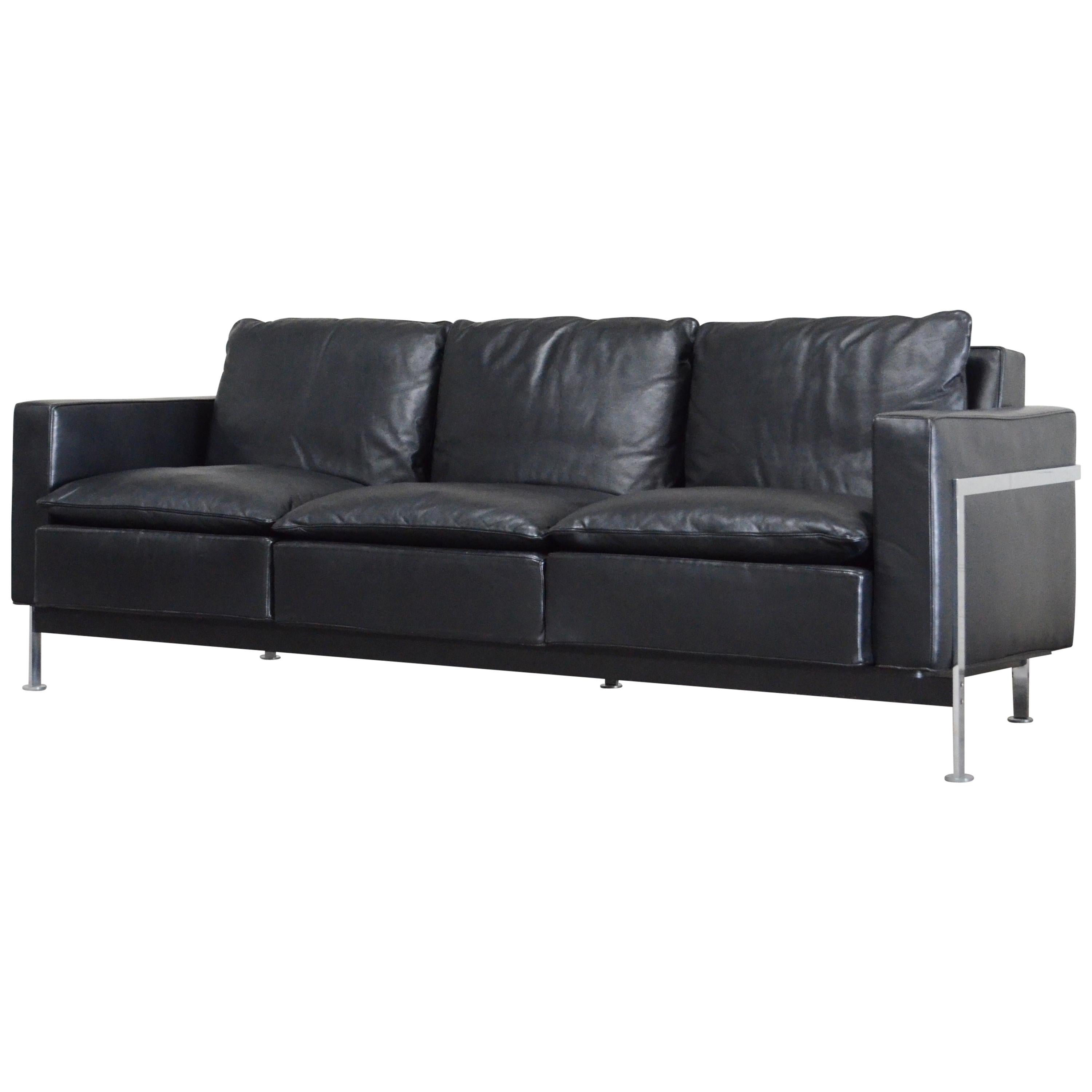 Robert Haussmann for Hans Kaufeld or De Sede RH 302 Leather Sofa First Edition For Sale