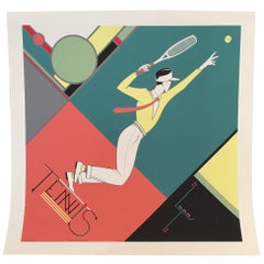 Französisches Sportplakat „Tennis“ von Charles Lepas