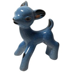Vintage Karlsruhe Majolika Ceramic Deer by Walter Bosse