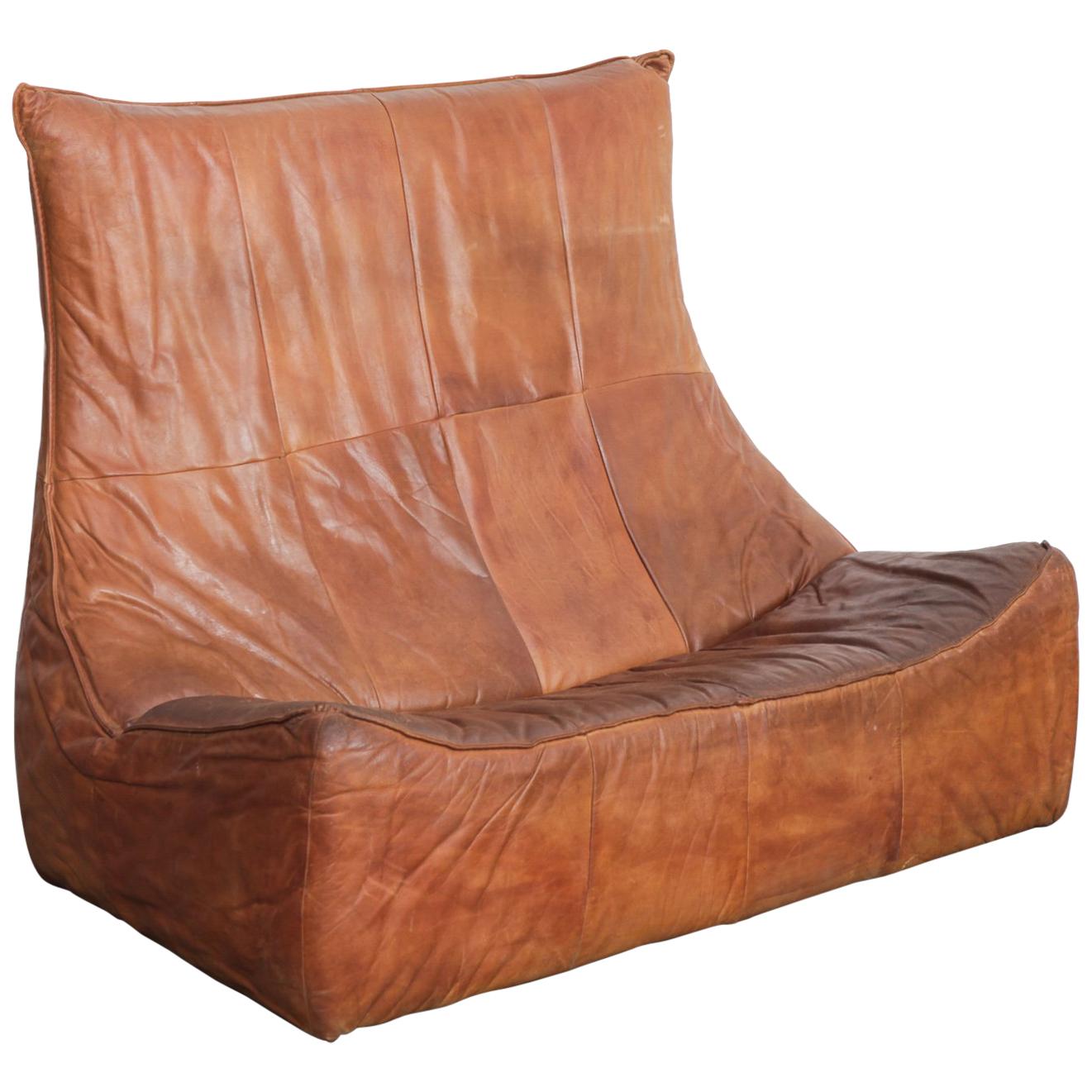 Gerard Van Den Berg 'Rock Sofa' for Montis in Cognac Leather
