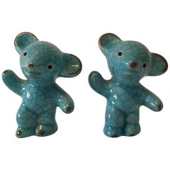 Two Karlsruhe Majolika Ceramic Bears by Walter Bosse