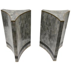 Pair of Marble and Brass Dining Table Bases by Maitland Smith