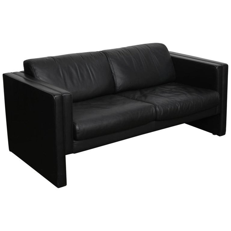 Walter Knoll Studio Line Series Black Leather Sofa Designed By Walter Knoll Studio Line Series Black Leather Sofa Designed By Jürgen Lange For