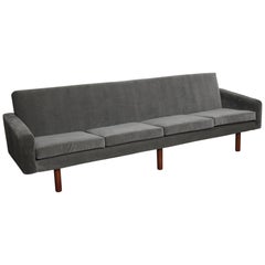 Danish 1960s 4-Seat Loose Cushion Sofa with Solid Teak Legs