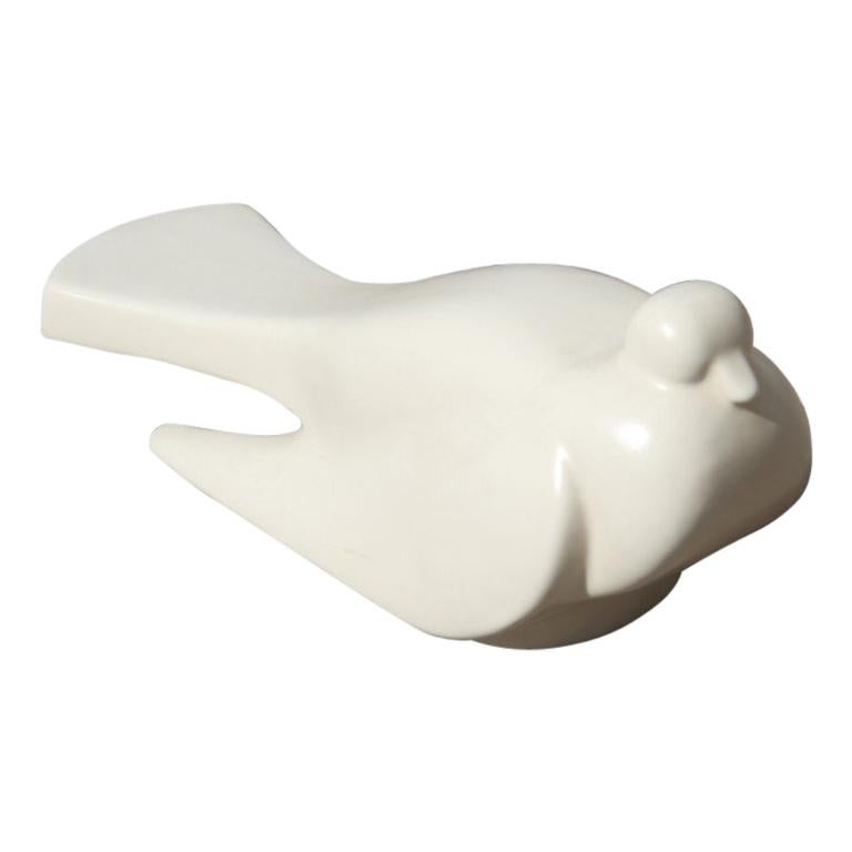 Porcelaine Stonewar - Pigeon stylisé de production italienne Studiolinea COM 1970 Blanc en vente