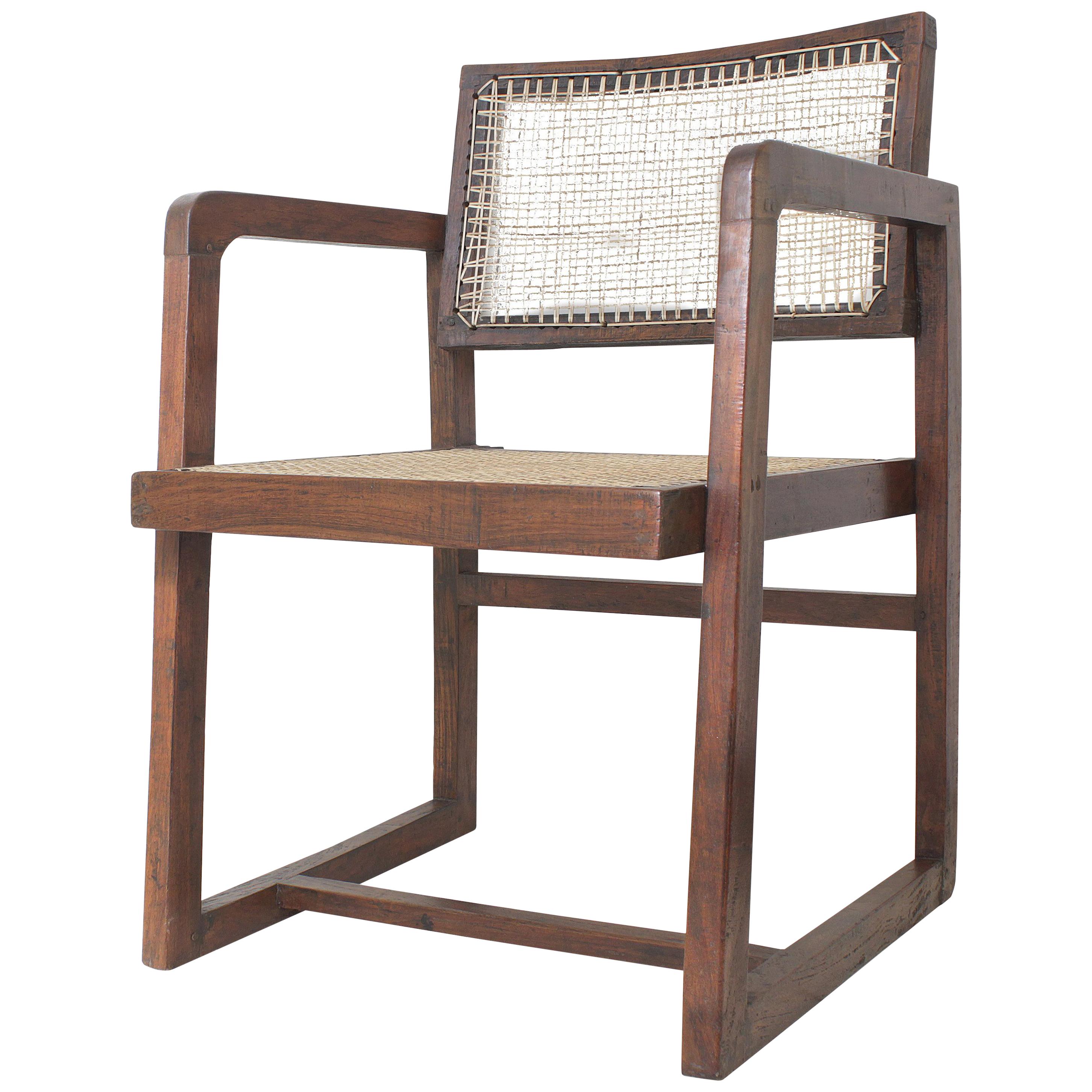 Pierre Jeanneret Box Chair with Cane from Chandigarh PJ-SI-53-A