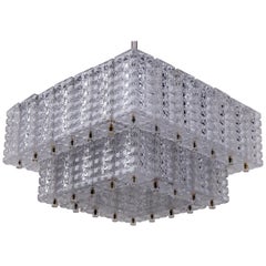 Nickel plated chandelier by Austrolux 1960s