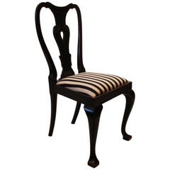 Black Painted Dining Chair in the Style of Rococo from the 1860s