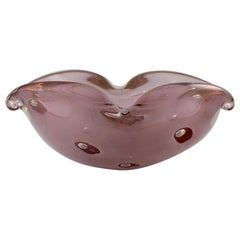 Murano, Pink Bowl in Mouth Blown Art Glass, 1960s