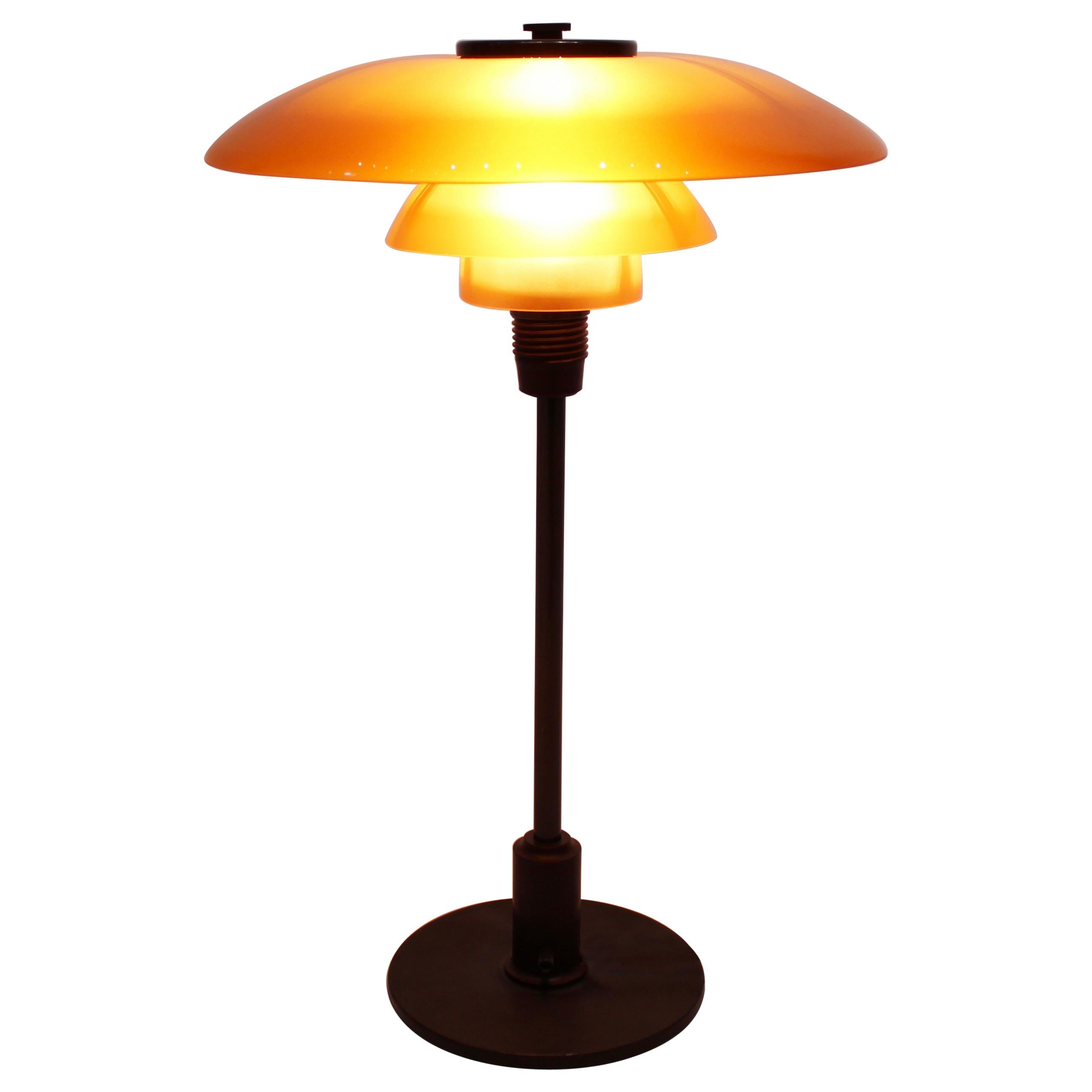 PH 3/2 Tablelamp with Amber Colored Shades, by Poul Henningsen, 1930s
