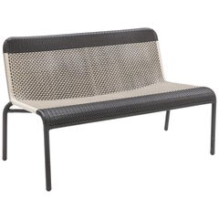 Black and White Braided Resin French Design Outdoor Sofa