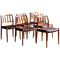 Niels Otto Møller Dining Chairs Set of Six Model 83 JL Møller Møbelfabrik Danish