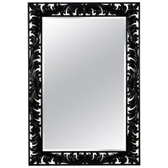 Black Roman Mirror in Black Satin Finish