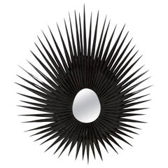 Sea Urchin Mirror in Black Lacquered Finish