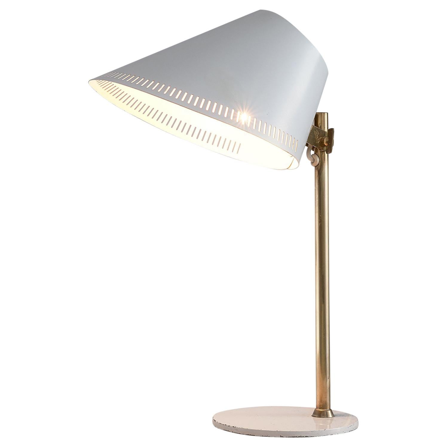 Paavo Tynell Desk Light in Brass and White Metal