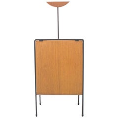 Porte-revues scandinave vintage en contreplaqué de teck et métal, années 1960