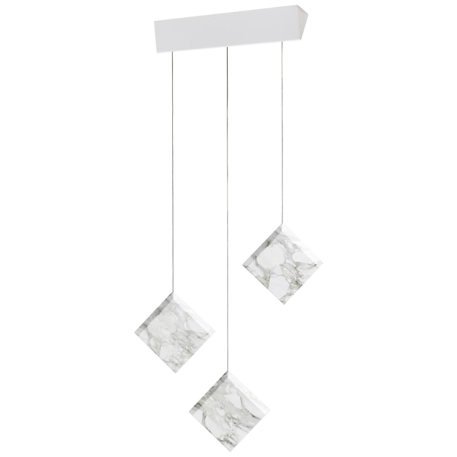 Marble Ceiling lamp "Werner Jr. Carrara" White Mount in Stock