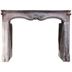 Antique Mantel of Marble Stone, Style Louis XV, 19th Century