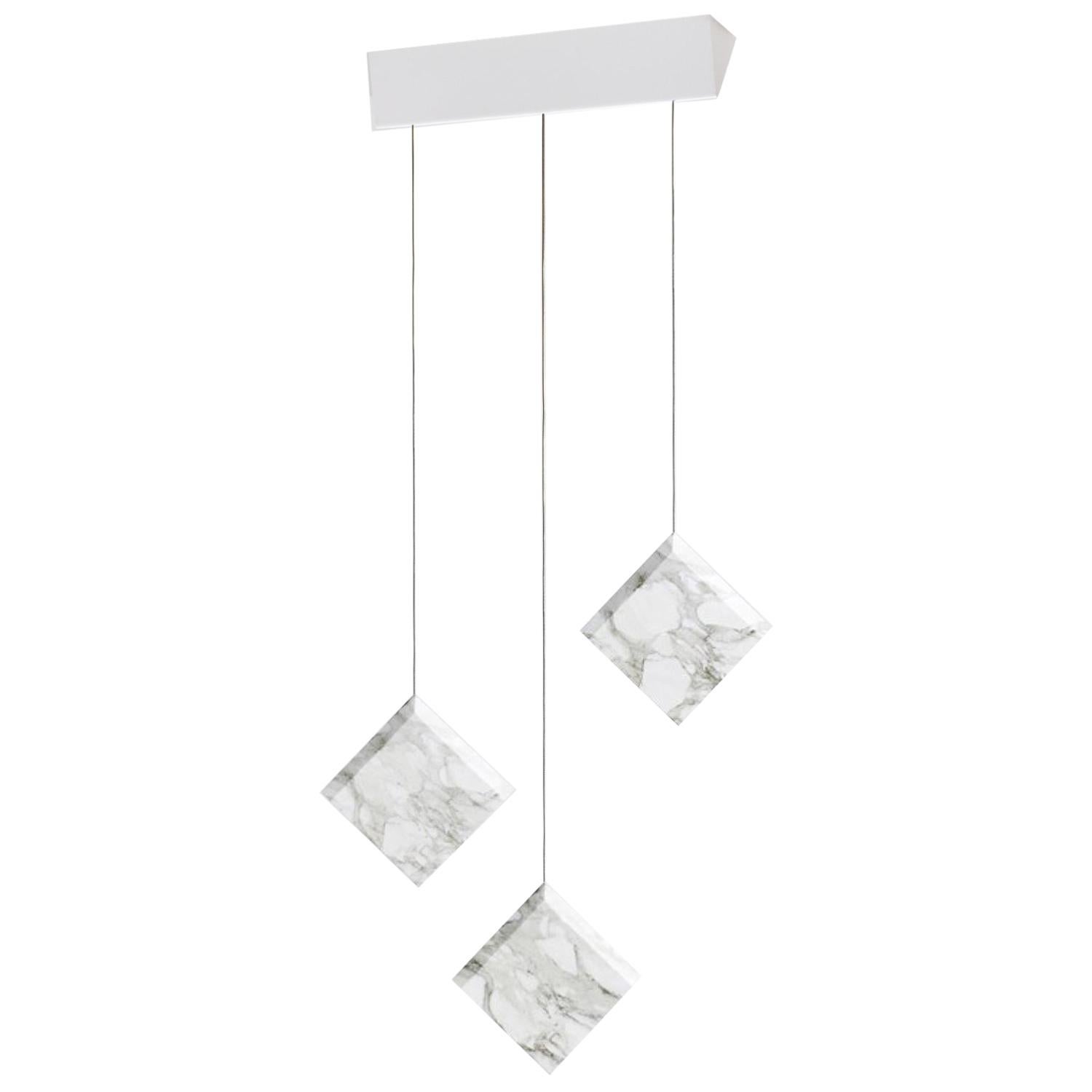 Marble Ceiling lamp "Werner Jr. Calacatta" White Mount in Stock For Sale