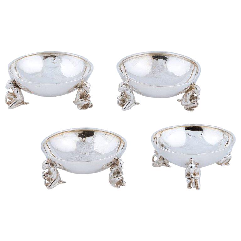 Good Set of Four Victorian Silver Salts For Sale