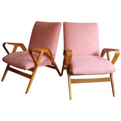 Pair of Midcentury Tatra Armchairs; Model No. 24-23 by Frantisek Jirak