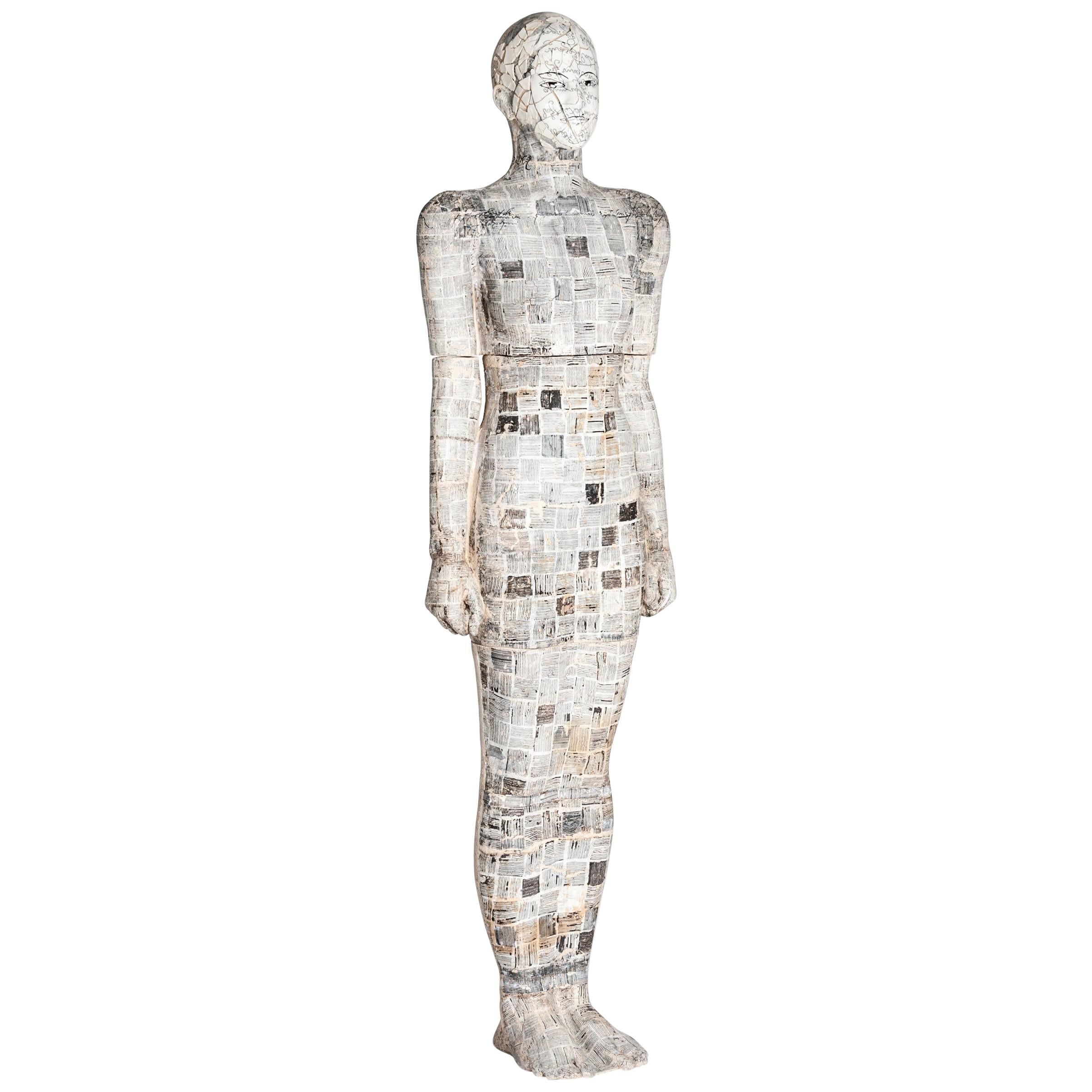 Contemporary Ceramic Figural Lifesize Female Sculpture by Dora Várkonyi