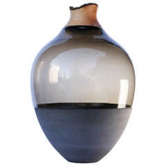 Sculpted Blown Glass and Brass Vase, Pia Wüstenberg