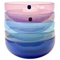 Antonio da Ros for Cenedese Murano Glass Set of Vibrantly Colored Glass Bowls