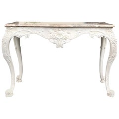 18th-19th Century Anglo-Irish Painted Console with Marble Top