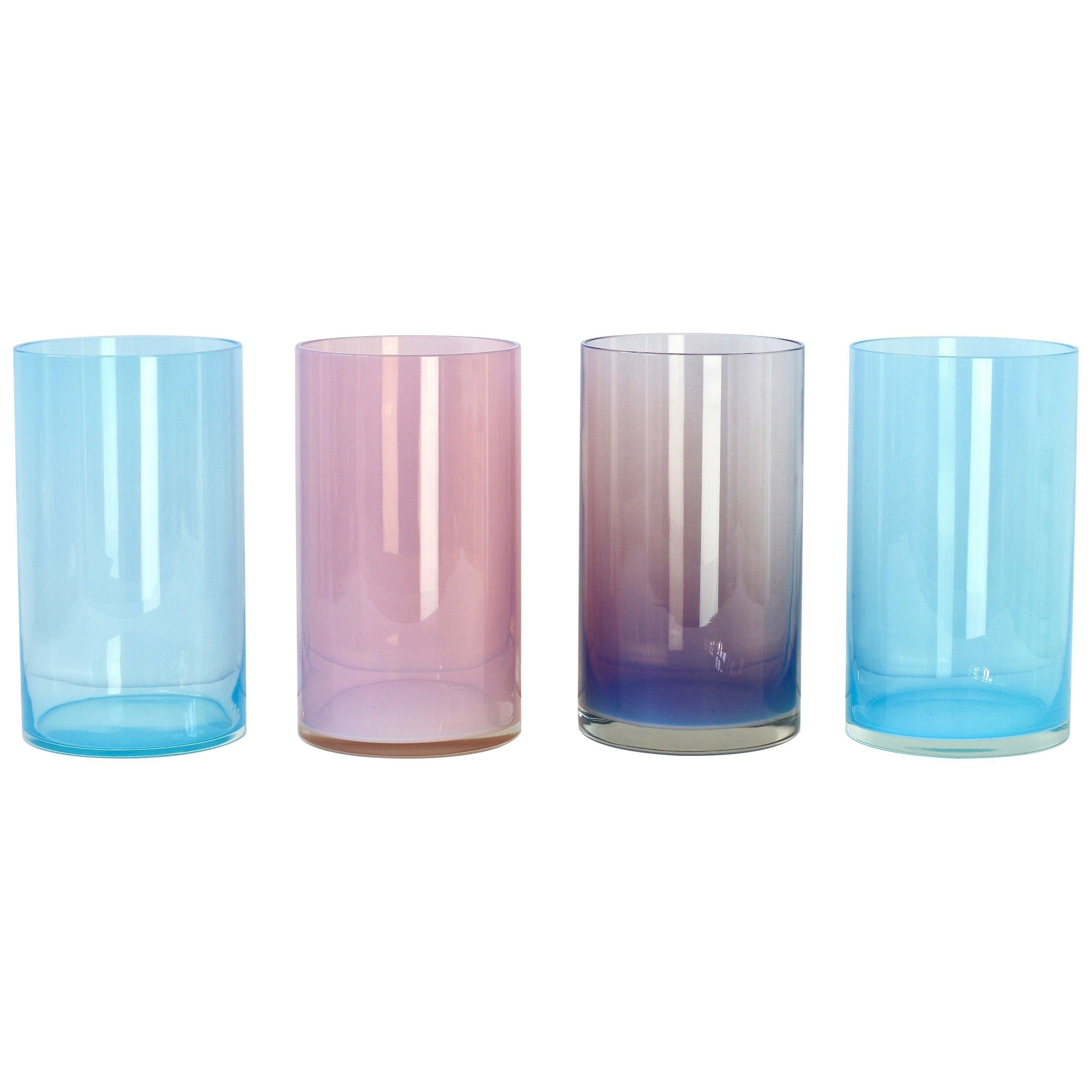 Antonio da Ros for Cenedese Murano Glass Set of Vibrantly Colored Glass Vases